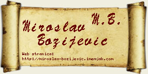 Miroslav Božijević vizit kartica